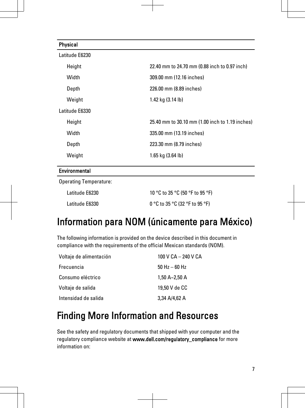 Page 7 of 8 - Dell Dell-Latitude-E6230-Mid-2012-Tech-Sheet- Setup And Features Information Tech Sheet  Dell-latitude-e6230-mid-2012-tech-sheet