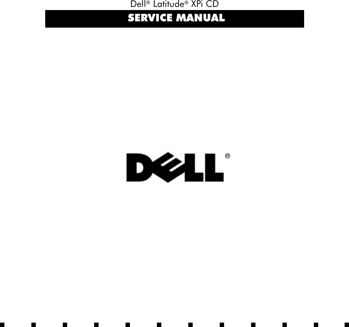 Dell Latitude Xpi Cd Service Manual