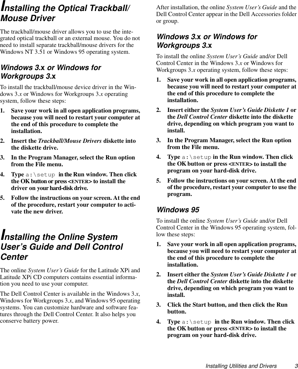 Page 3 of 6 - Dell Dell-Latitude-Xpi-Quick-Start-Guide- Utilities And Drivers Installation  Dell-latitude-xpi-quick-start-guide