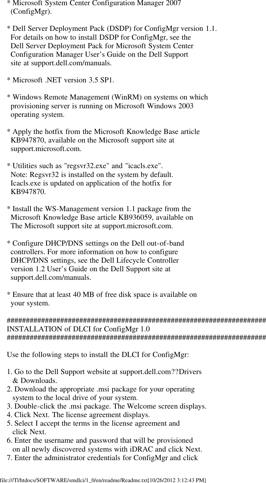 Page 2 of 5 - Dell Dell-Lifecycle-Controller-Integration-For-System-Center-Configuration-Manager-Version-1-0-Owners-Manual- Lifecycle Controller Integration For System Center Configuration Manager Version 1.0 Readme  Dell-lifecycle-controller-integration-for-system-center-configuration-manager-version-1-0-owners-manual