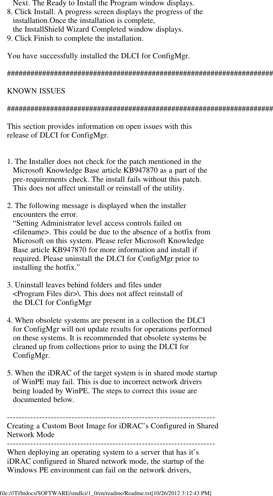 Page 3 of 5 - Dell Dell-Lifecycle-Controller-Integration-For-System-Center-Configuration-Manager-Version-1-0-Owners-Manual- Lifecycle Controller Integration For System Center Configuration Manager Version 1.0 Readme  Dell-lifecycle-controller-integration-for-system-center-configuration-manager-version-1-0-owners-manual