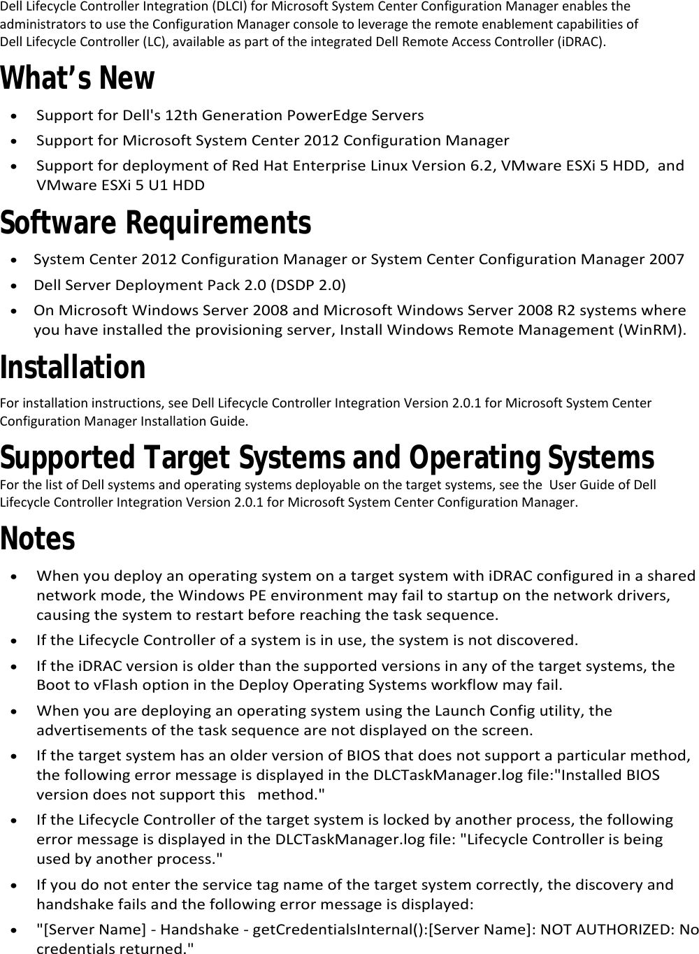Page 3 of 7 - Dell Dell-Lifecycle-Controller-Integration-Version-2-0-1-For-Microsoft-System-Center-Configuration-Manage-Owners-Manual- Lifecycle Controller Integration For Microsoft System Center Configuration Manager Readme  Dell-lifecycle-controller-integration-version-2-0-1-for-microsoft-system-center-configuration-manage-owners-manual