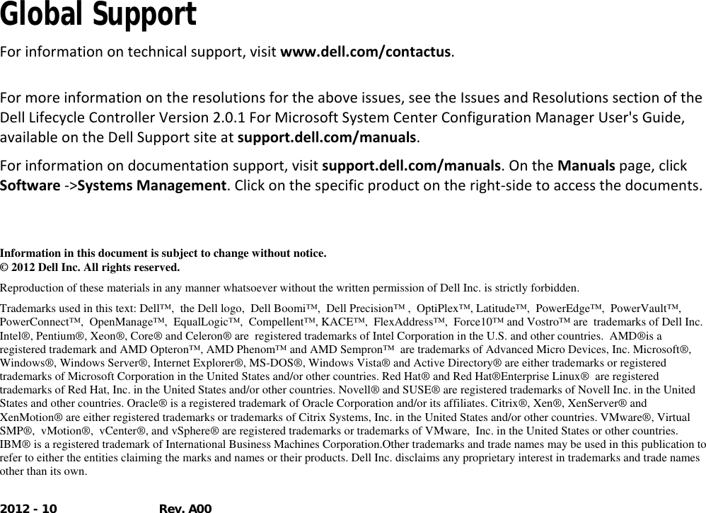Page 7 of 7 - Dell Dell-Lifecycle-Controller-Integration-Version-2-0-1-For-Microsoft-System-Center-Configuration-Manage-Owners-Manual- Lifecycle Controller Integration For Microsoft System Center Configuration Manager Readme  Dell-lifecycle-controller-integration-version-2-0-1-for-microsoft-system-center-configuration-manage-owners-manual