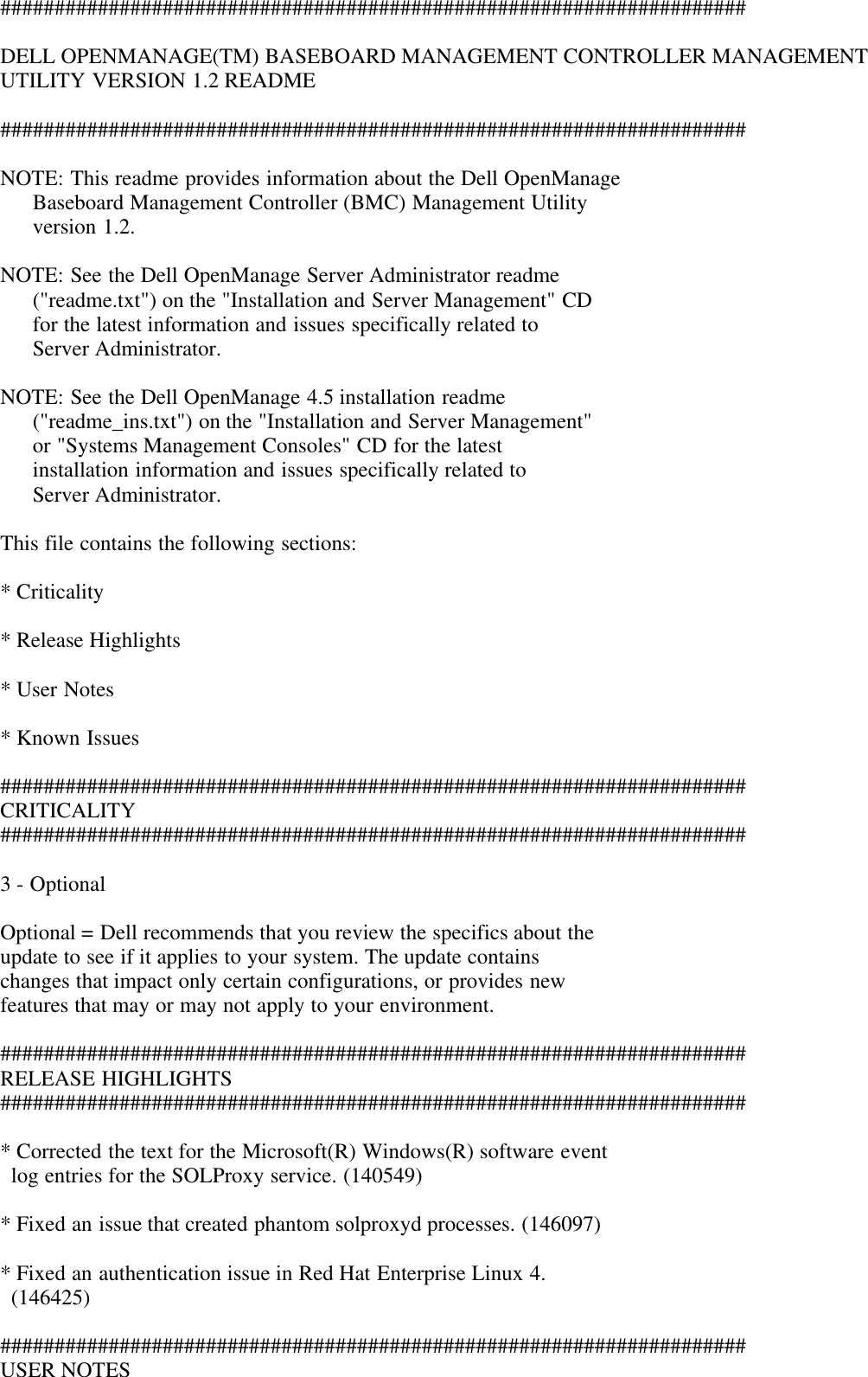 Page 1 of 7 - Dell Dell-Openmanage-Baseboard-Management-Controller-Version-1-2-With-Openmanage-4-5-1-Owners-Manual- OpenManage Baseboard Management Controller Version 1.2 With 4.5.1 Readme  Dell-openmanage-baseboard-management-controller-version-1-2-with-openmanage-4-5-1-owners-manual