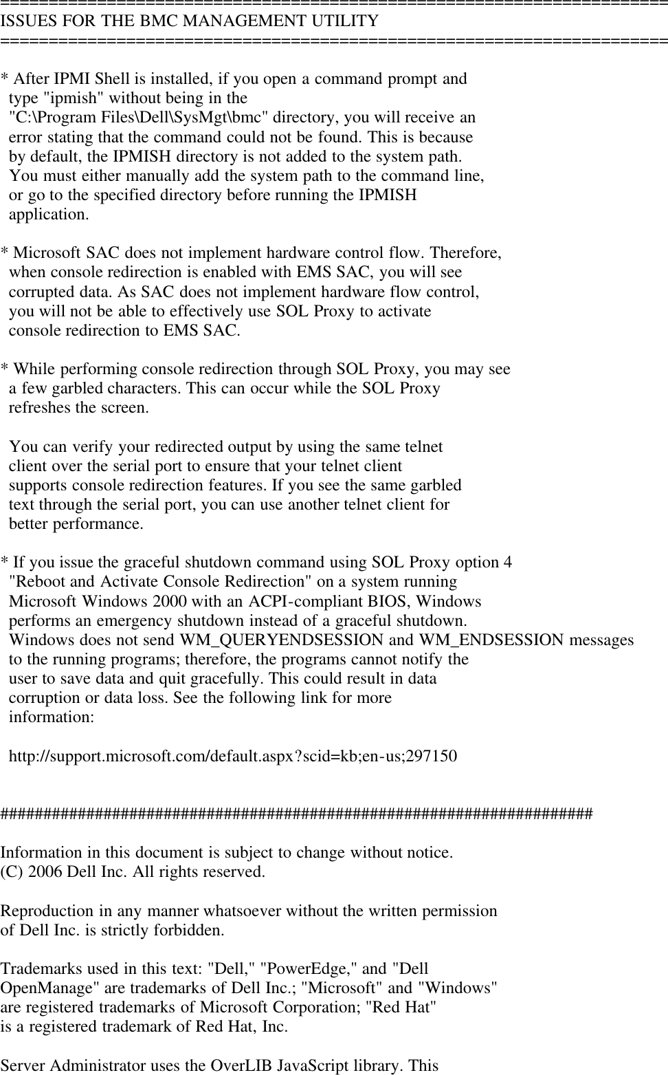 Page 6 of 7 - Dell Dell-Openmanage-Baseboard-Management-Controller-Version-1-2-With-Openmanage-4-5-1-Owners-Manual- OpenManage Baseboard Management Controller Version 1.2 With 4.5.1 Readme  Dell-openmanage-baseboard-management-controller-version-1-2-with-openmanage-4-5-1-owners-manual