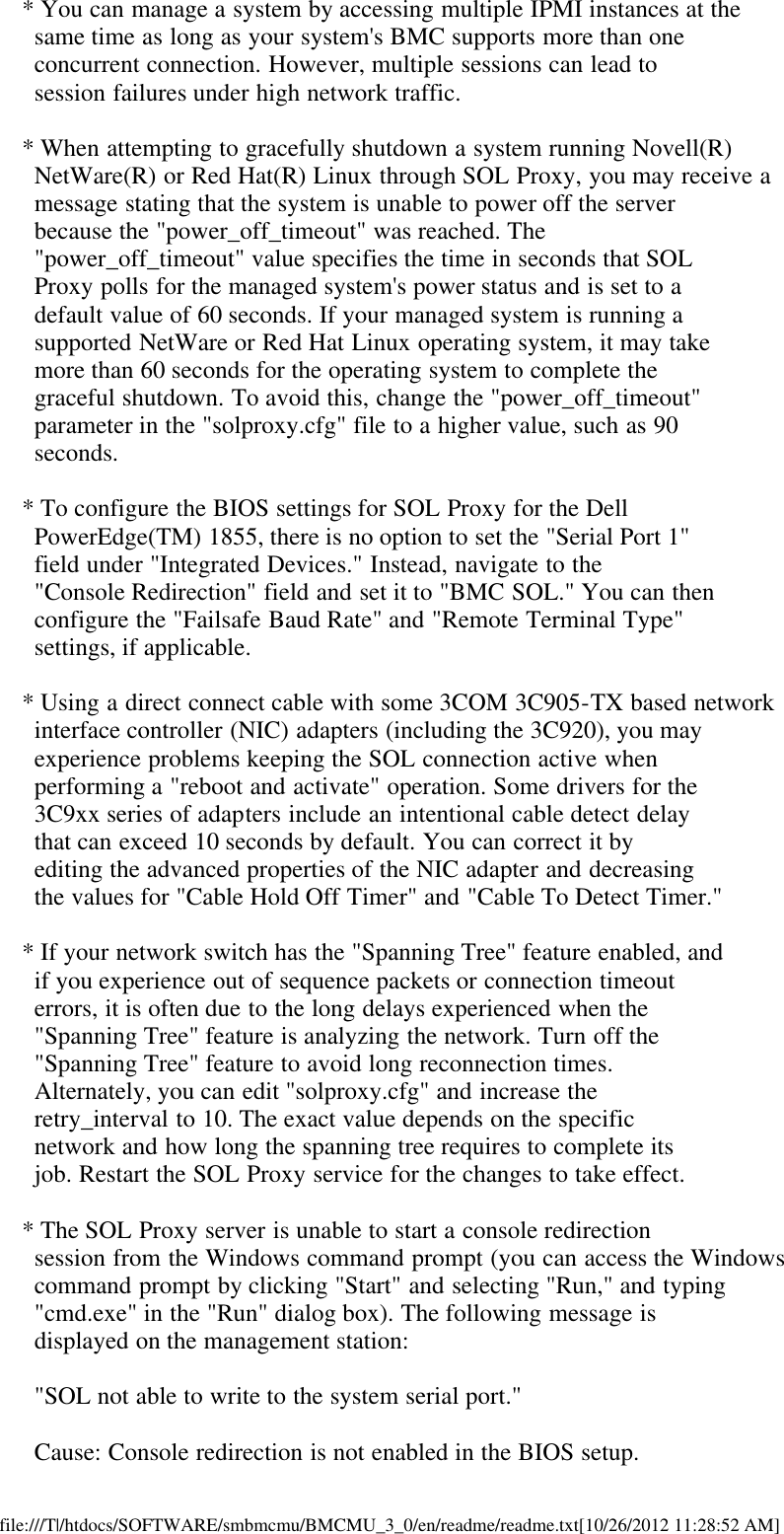 Page 3 of 6 - Dell Dell-Openmanage-Baseboard-Management-Controller-Version-3-0-Owners-Manual- OpenManage Baseboard Management Controller Version 3.0 Readme  Dell-openmanage-baseboard-management-controller-version-3-0-owners-manual
