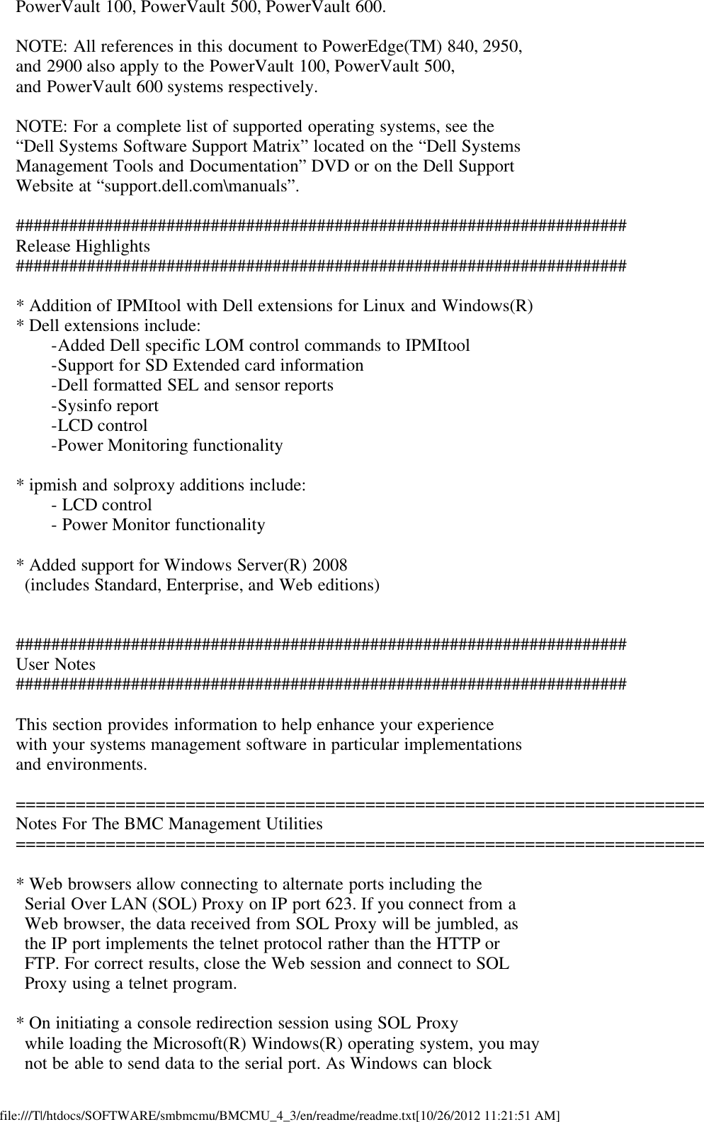 Page 2 of 6 - Dell Dell-Openmanage-Baseboard-Management-Controller-Version-4-3-Owners-Manual- OpenManage Baseboard Management Controller Version 4.3 Readme  Dell-openmanage-baseboard-management-controller-version-4-3-owners-manual