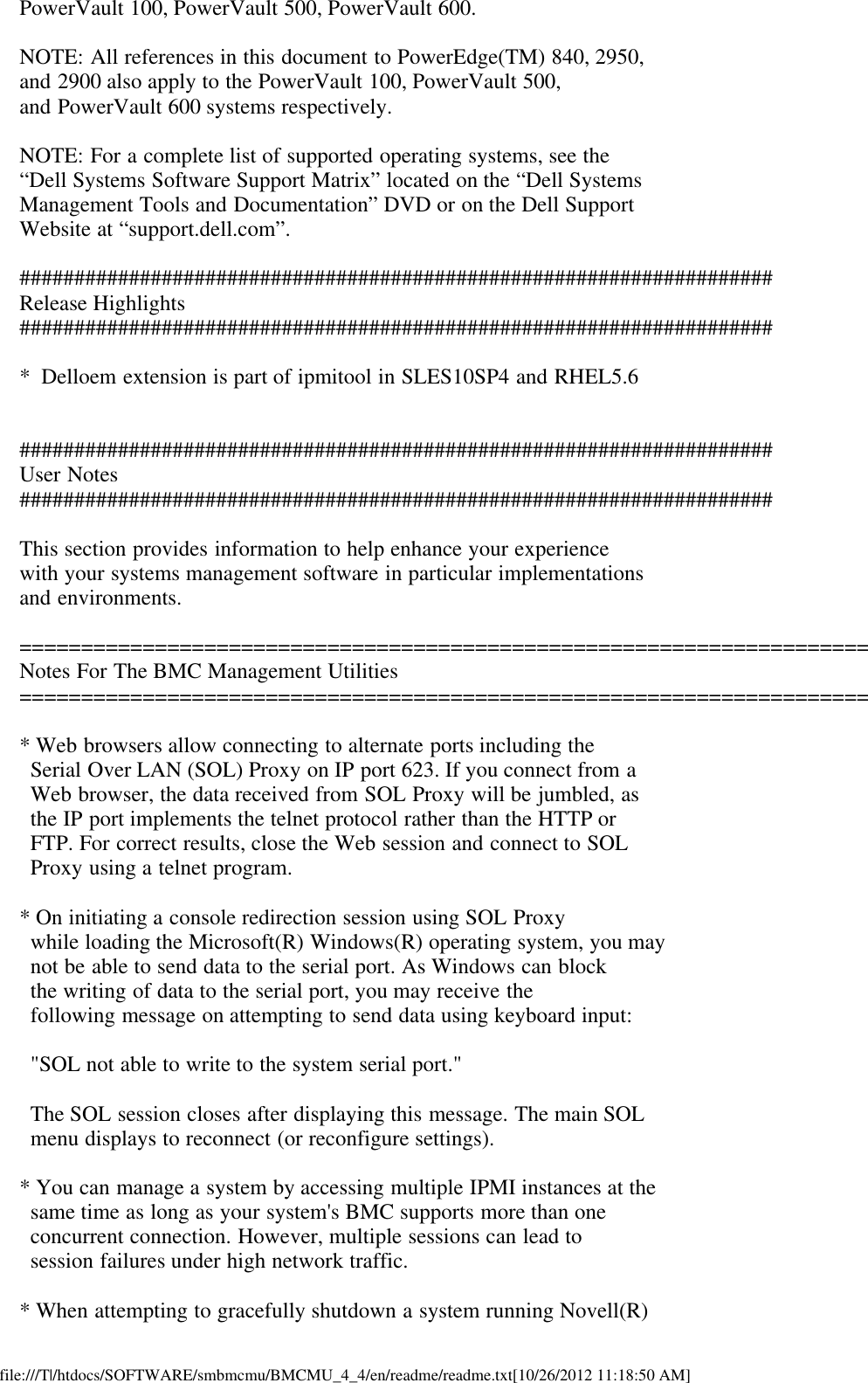 Page 2 of 6 - Dell Dell-Openmanage-Baseboard-Management-Controller-Version-4-4-Owners-Manual- OpenManage Baseboard Management Controller Version 4.4 Readme  Dell-openmanage-baseboard-management-controller-version-4-4-owners-manual
