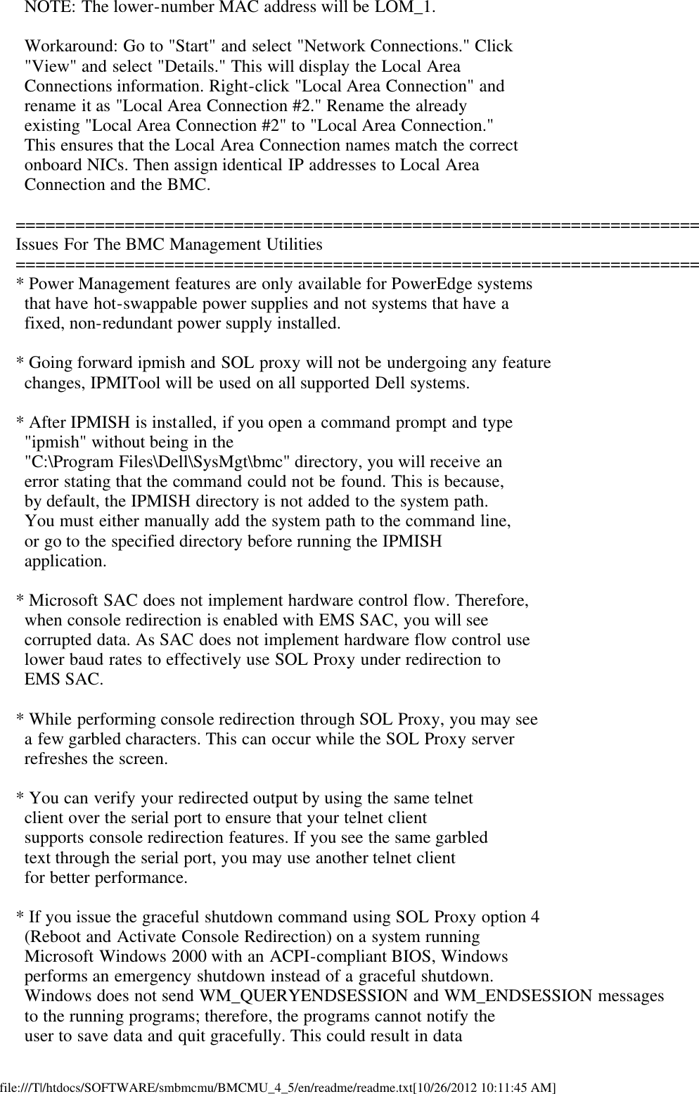 Page 5 of 6 - Dell Dell-Openmanage-Baseboard-Management-Controller-Version-4-5-Owners-Manual- OpenManage Baseboard Management Controller Version 4.5 Readme  Dell-openmanage-baseboard-management-controller-version-4-5-owners-manual