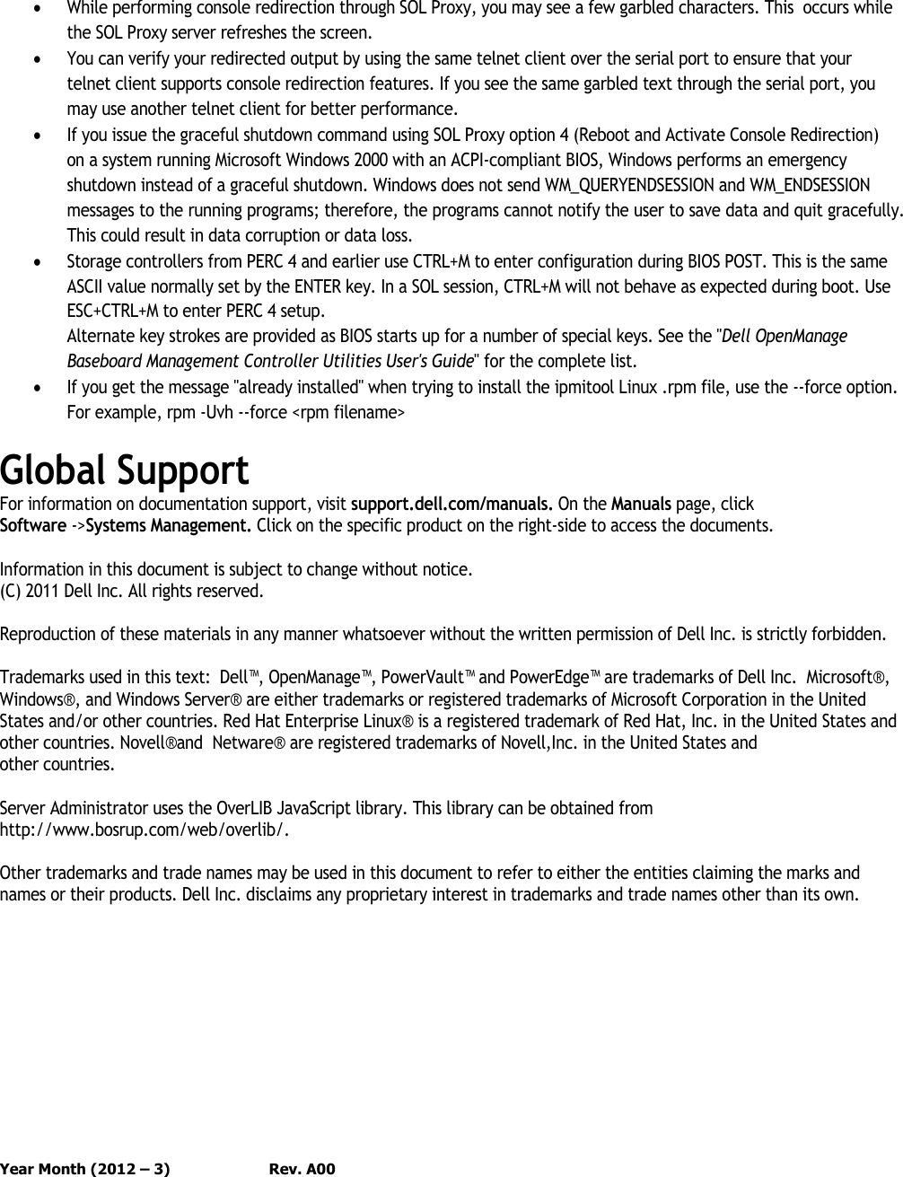 Page 6 of 6 - Dell Dell-Openmanage-Baseboard-Management-Controller-Version-4-6-Owners-Manual- OpenManage Baseboard Management Controller Version 4.6 Readme  Dell-openmanage-baseboard-management-controller-version-4-6-owners-manual