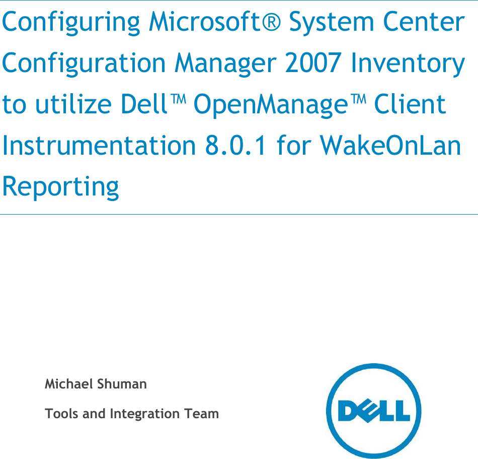 Page 1 of 6 - Dell Dell-Openmanage-Connection-For-Microsoft-Operations-Manager-Mom-Version-2-2-Troubleshooting- التقارير الرسمية3 Dell-openmanage-connection-for-microsoft-operations-manager-mom-version-2-2-troubleshooting