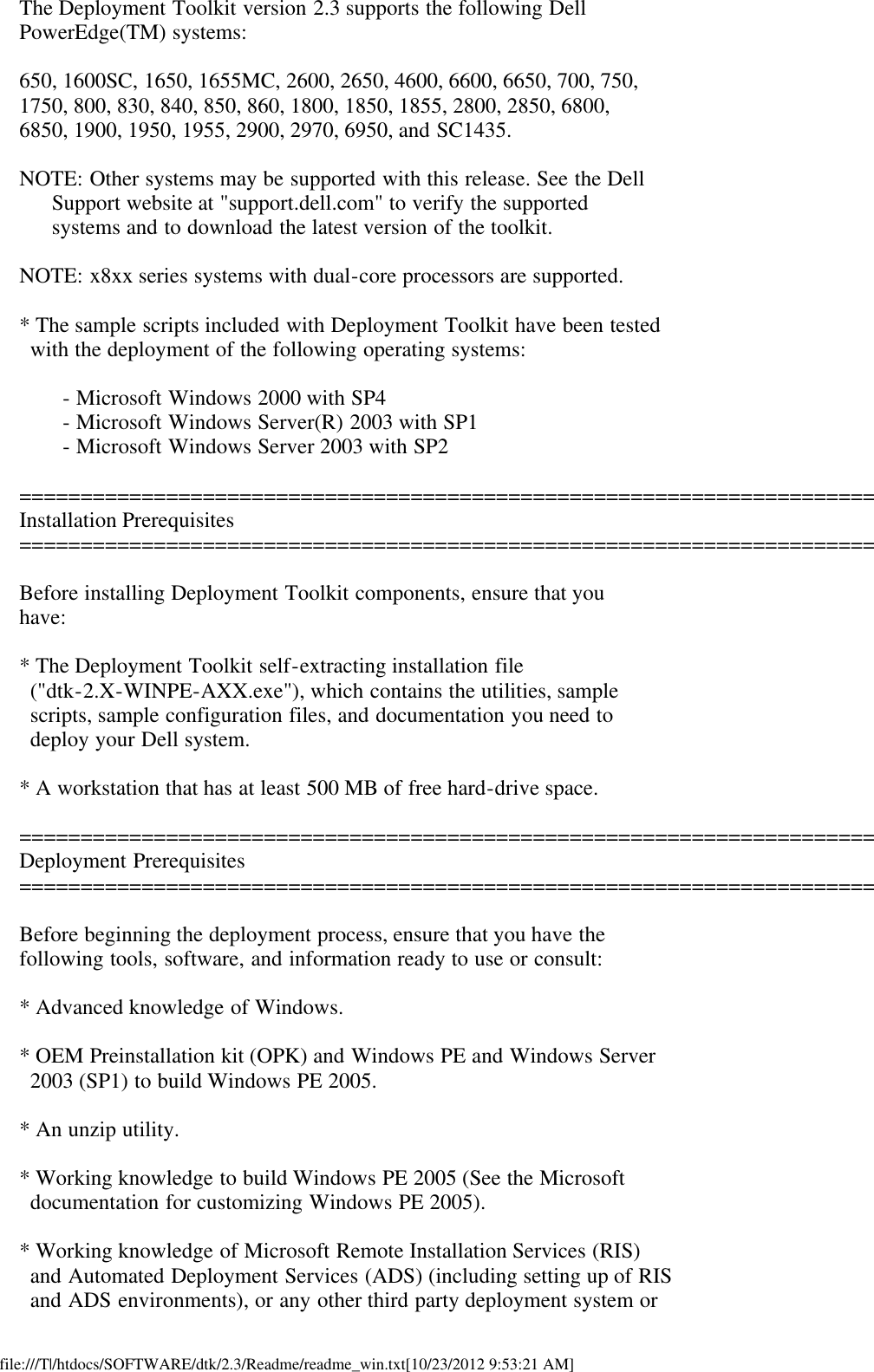 Page 2 of 7 - Dell Dell-Openmanage-Deployment-Toolkit-Version-2-3-Owners-Manual- Readme Windows PE Dell-openmanage-deployment-toolkit-version-2-3-owners-manual