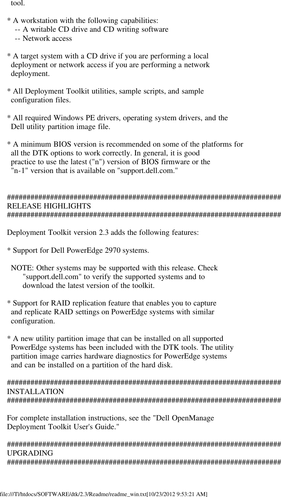 Page 3 of 7 - Dell Dell-Openmanage-Deployment-Toolkit-Version-2-3-Owners-Manual- Readme Windows PE Dell-openmanage-deployment-toolkit-version-2-3-owners-manual