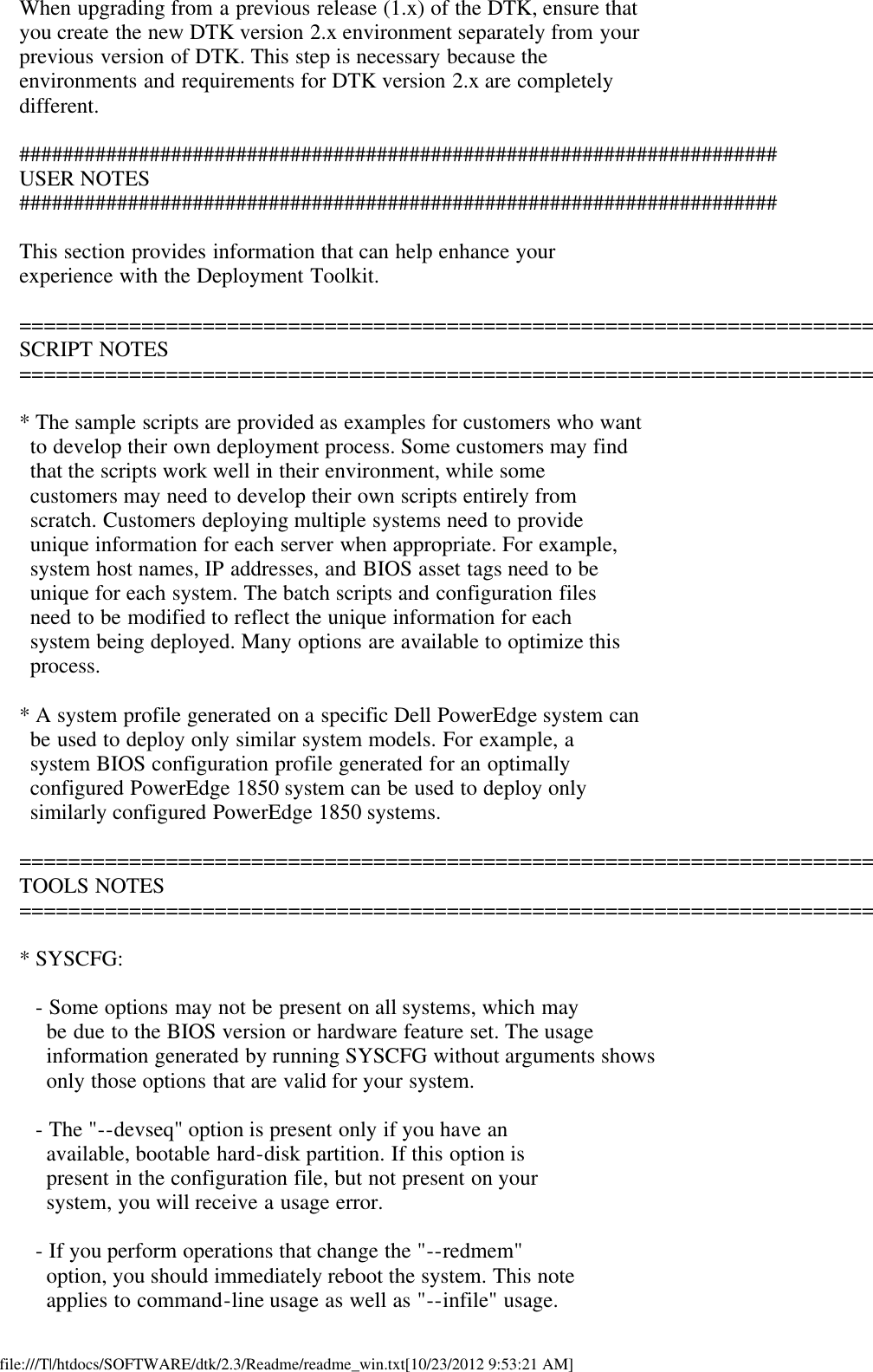 Dell Openmanage Deployment Toolkit Version 2 3 Owners Manual Readme ...