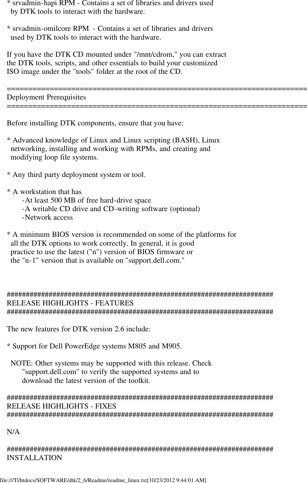 Page 3 of 8 - Dell Dell-Openmanage-Deployment-Toolkit-Version-2-6-Owners-Manual- OpenManage Deployment Toolkit Version 2.6 Readme Linux  Dell-openmanage-deployment-toolkit-version-2-6-owners-manual