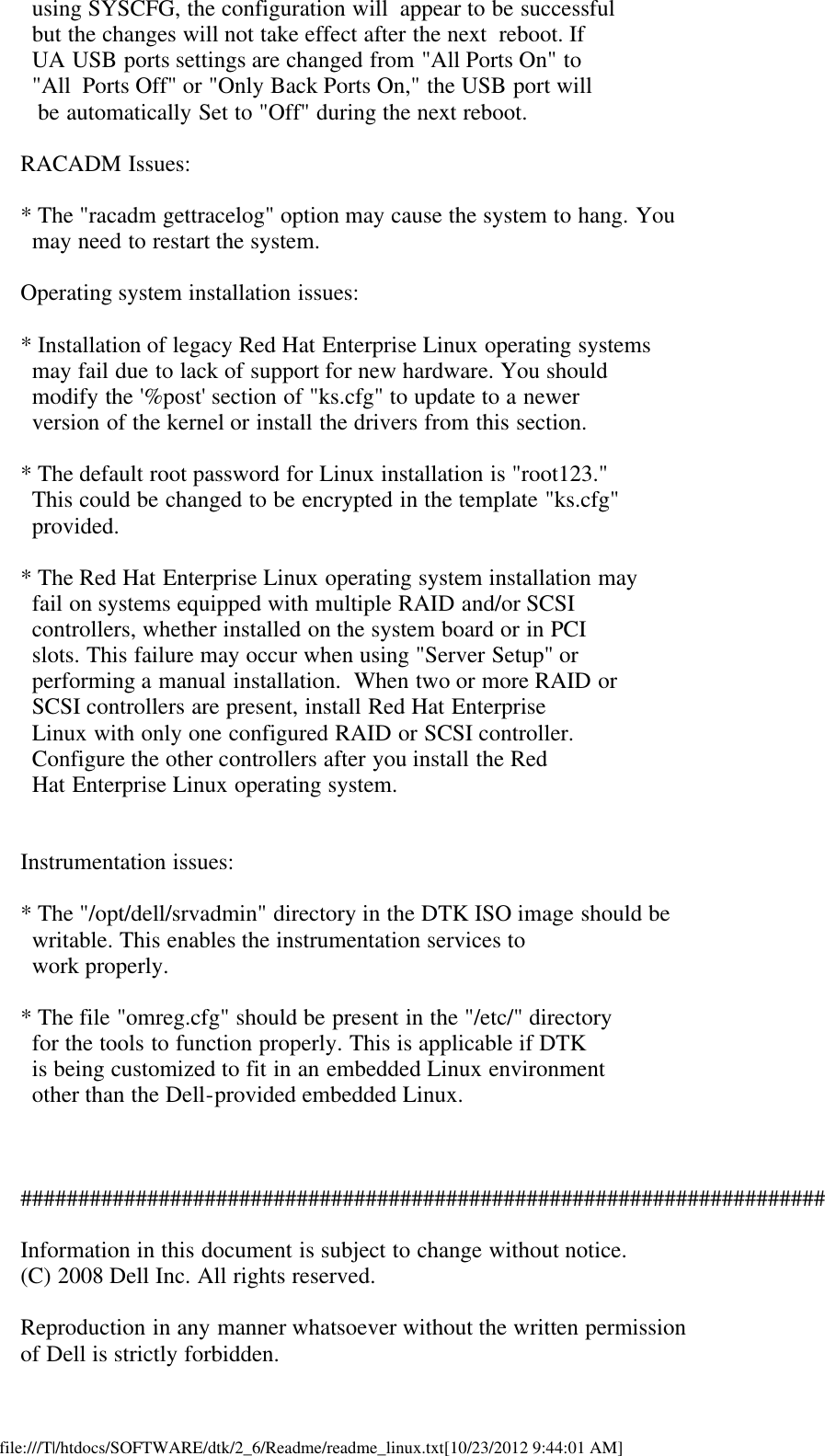 Page 7 of 8 - Dell Dell-Openmanage-Deployment-Toolkit-Version-2-6-Owners-Manual- OpenManage Deployment Toolkit Version 2.6 Readme Linux  Dell-openmanage-deployment-toolkit-version-2-6-owners-manual