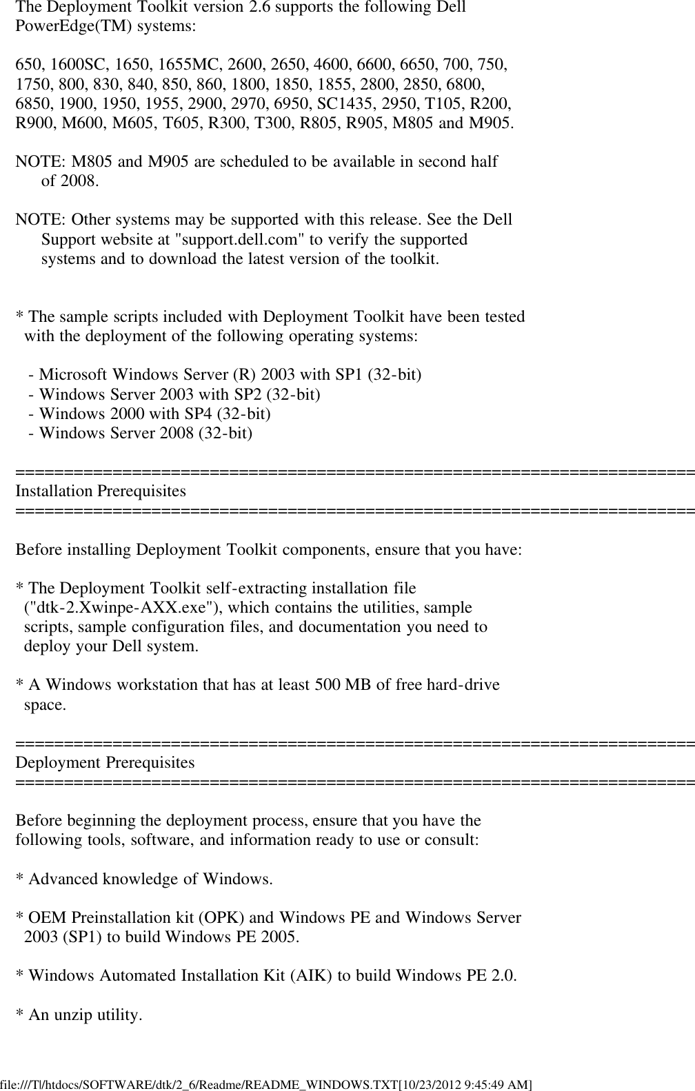 Page 2 of 8 - Dell Dell-Openmanage-Deployment-Toolkit-Version-2-6-Owners-Manual- Readme Windows PE  Dell-openmanage-deployment-toolkit-version-2-6-owners-manual