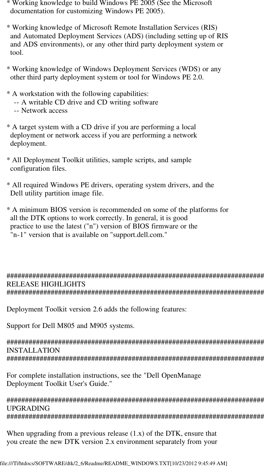 Page 3 of 8 - Dell Dell-Openmanage-Deployment-Toolkit-Version-2-6-Owners-Manual- Readme Windows PE  Dell-openmanage-deployment-toolkit-version-2-6-owners-manual