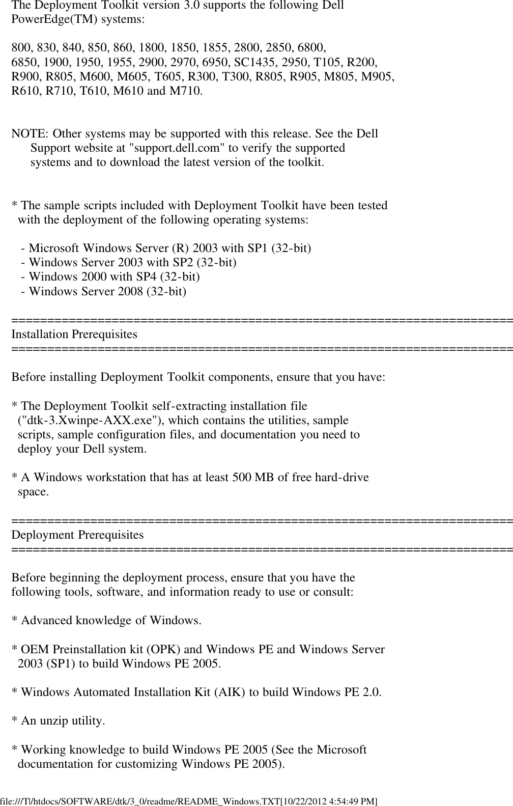 Page 2 of 7 - Dell Dell-Openmanage-Deployment-Toolkit-Version-3-0-Owners-Manual- Readme Windows PE Dell-openmanage-deployment-toolkit-version-3-0-owners-manual