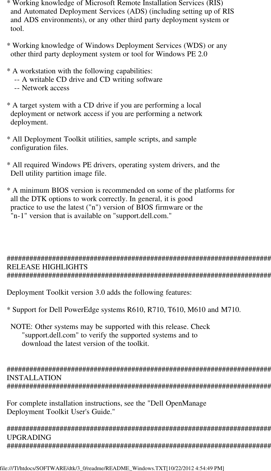 Page 3 of 7 - Dell Dell-Openmanage-Deployment-Toolkit-Version-3-0-Owners-Manual- Readme Windows PE Dell-openmanage-deployment-toolkit-version-3-0-owners-manual