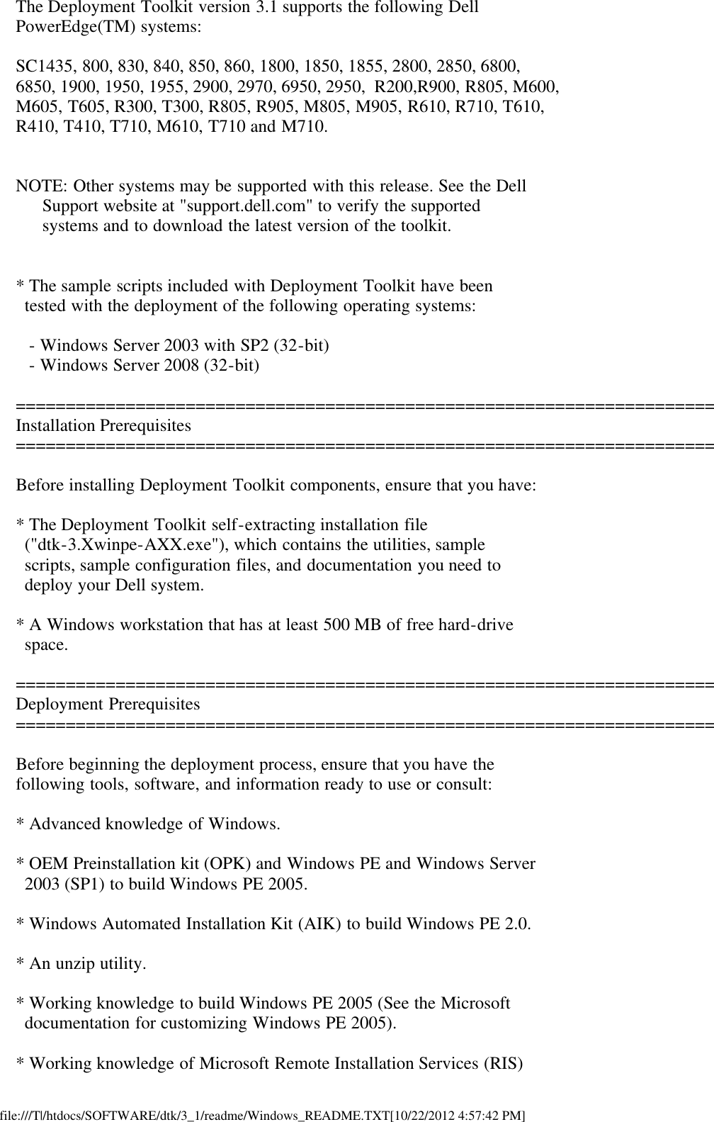 Page 2 of 7 - Dell Dell-Openmanage-Deployment-Toolkit-Version-3-1-Owners-Manual- Readme Windows PE  Dell-openmanage-deployment-toolkit-version-3-1-owners-manual