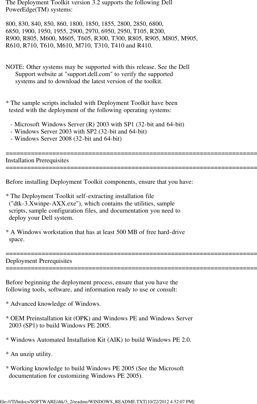 Page 2 of 8 - Dell Dell-Openmanage-Deployment-Toolkit-Version-3-2-Owners-Manual- Readme Windows PE Dell-openmanage-deployment-toolkit-version-3-2-owners-manual