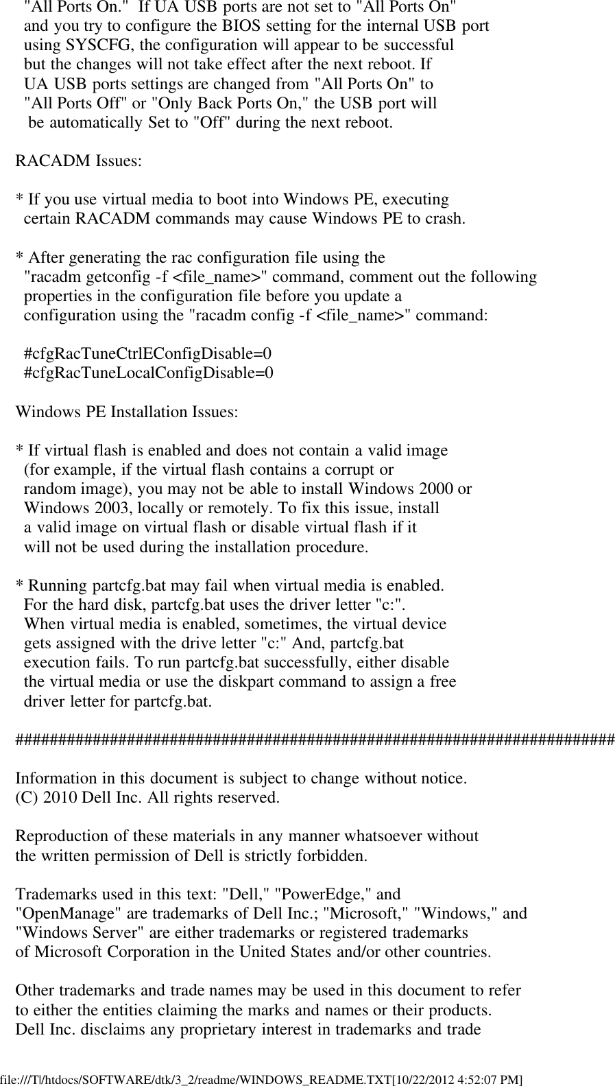 Page 7 of 8 - Dell Dell-Openmanage-Deployment-Toolkit-Version-3-2-Owners-Manual- Readme Windows PE Dell-openmanage-deployment-toolkit-version-3-2-owners-manual