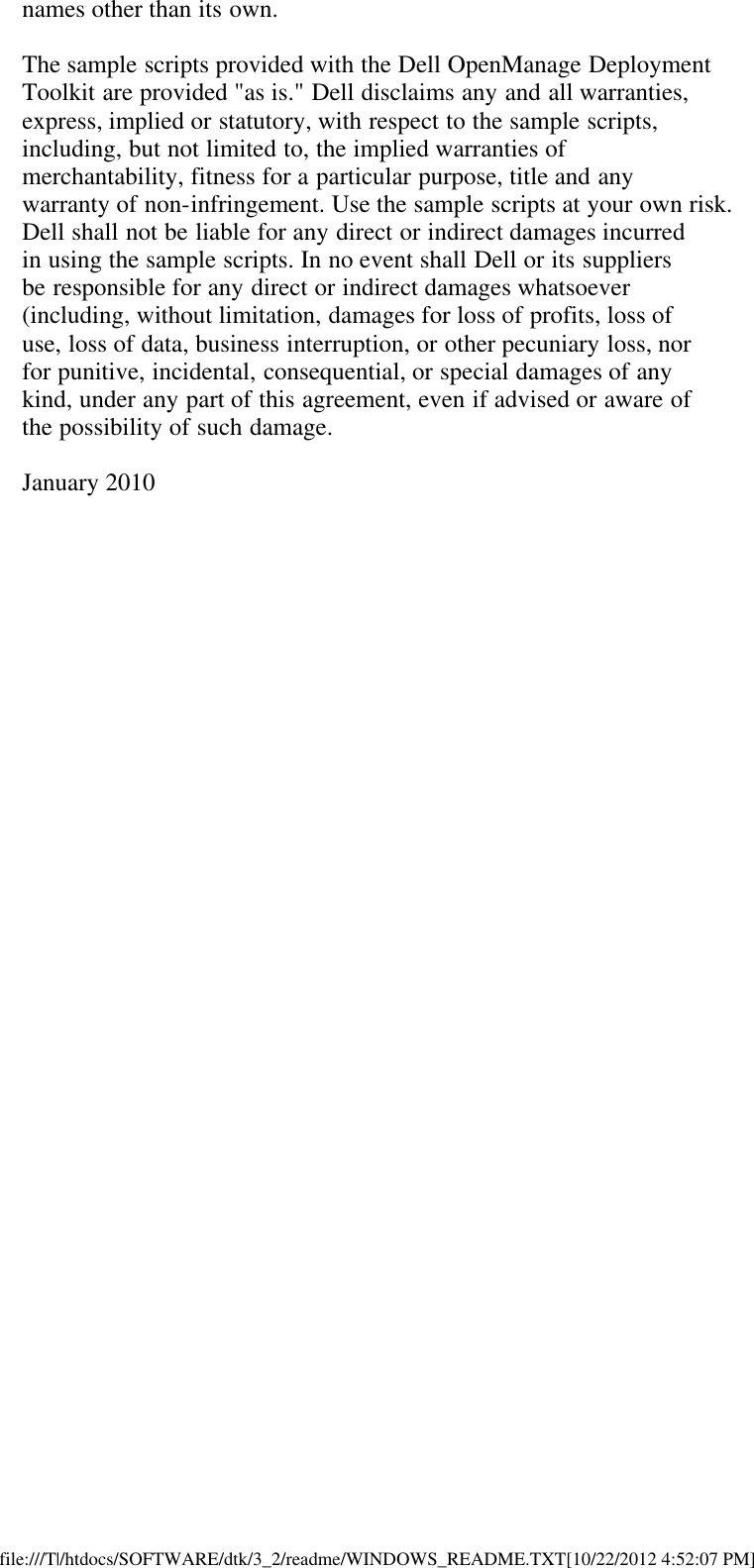 Page 8 of 8 - Dell Dell-Openmanage-Deployment-Toolkit-Version-3-2-Owners-Manual- Readme Windows PE Dell-openmanage-deployment-toolkit-version-3-2-owners-manual