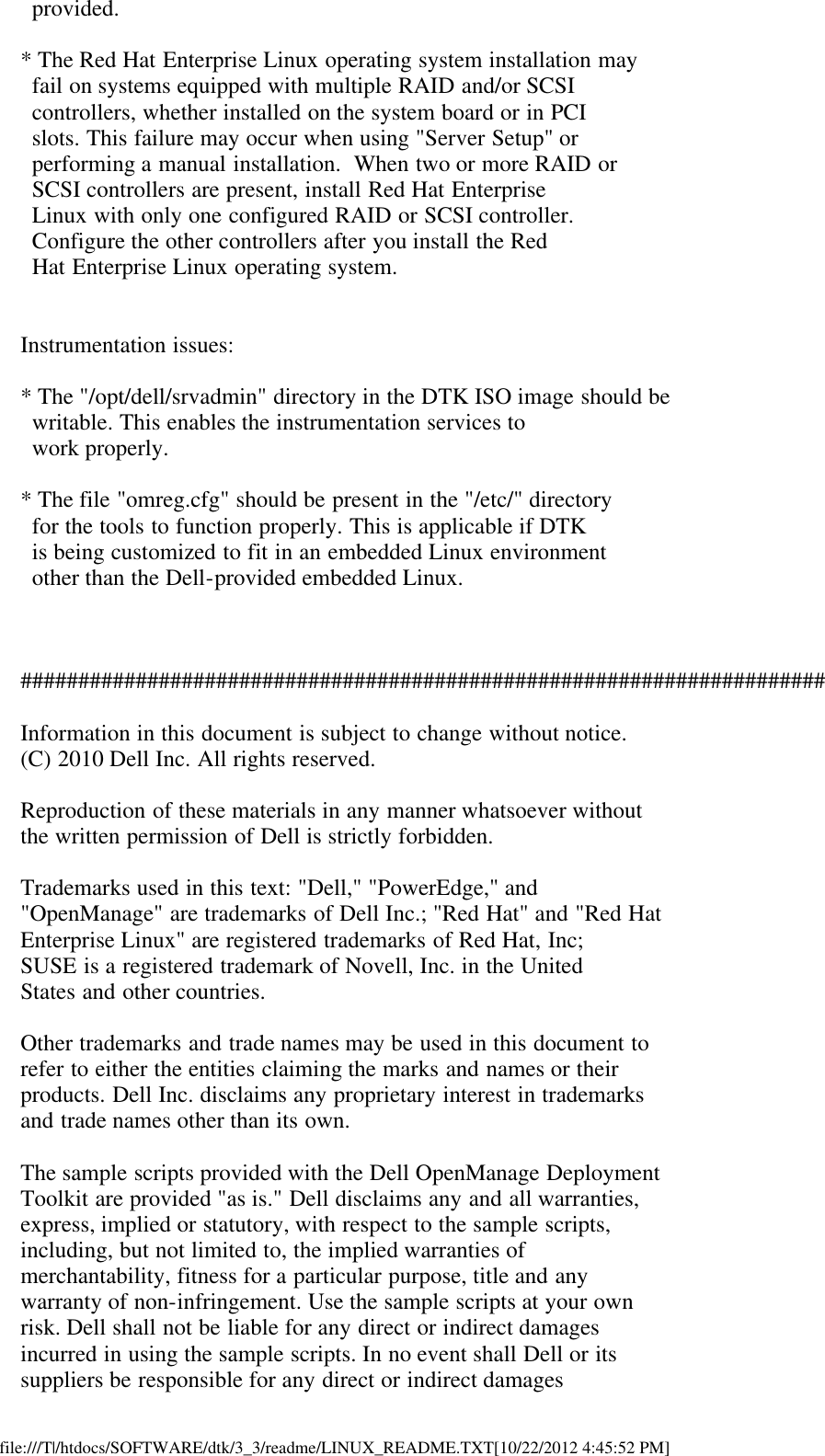 Page 8 of 9 - Dell Dell-Openmanage-Deployment-Toolkit-Version-3-3-Owners-Manual- OpenManage Deployment Toolkit Version 3.3 Readme Linux Dell-openmanage-deployment-toolkit-version-3-3-owners-manual