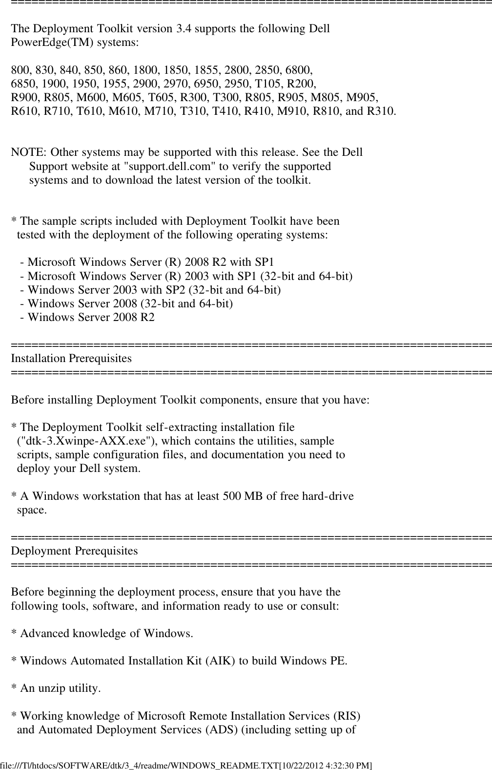 Page 2 of 8 - Dell Dell-Openmanage-Deployment-Toolkit-Version-3-4-Owners-Manual- Readme Windows PE Dell-openmanage-deployment-toolkit-version-3-4-owners-manual