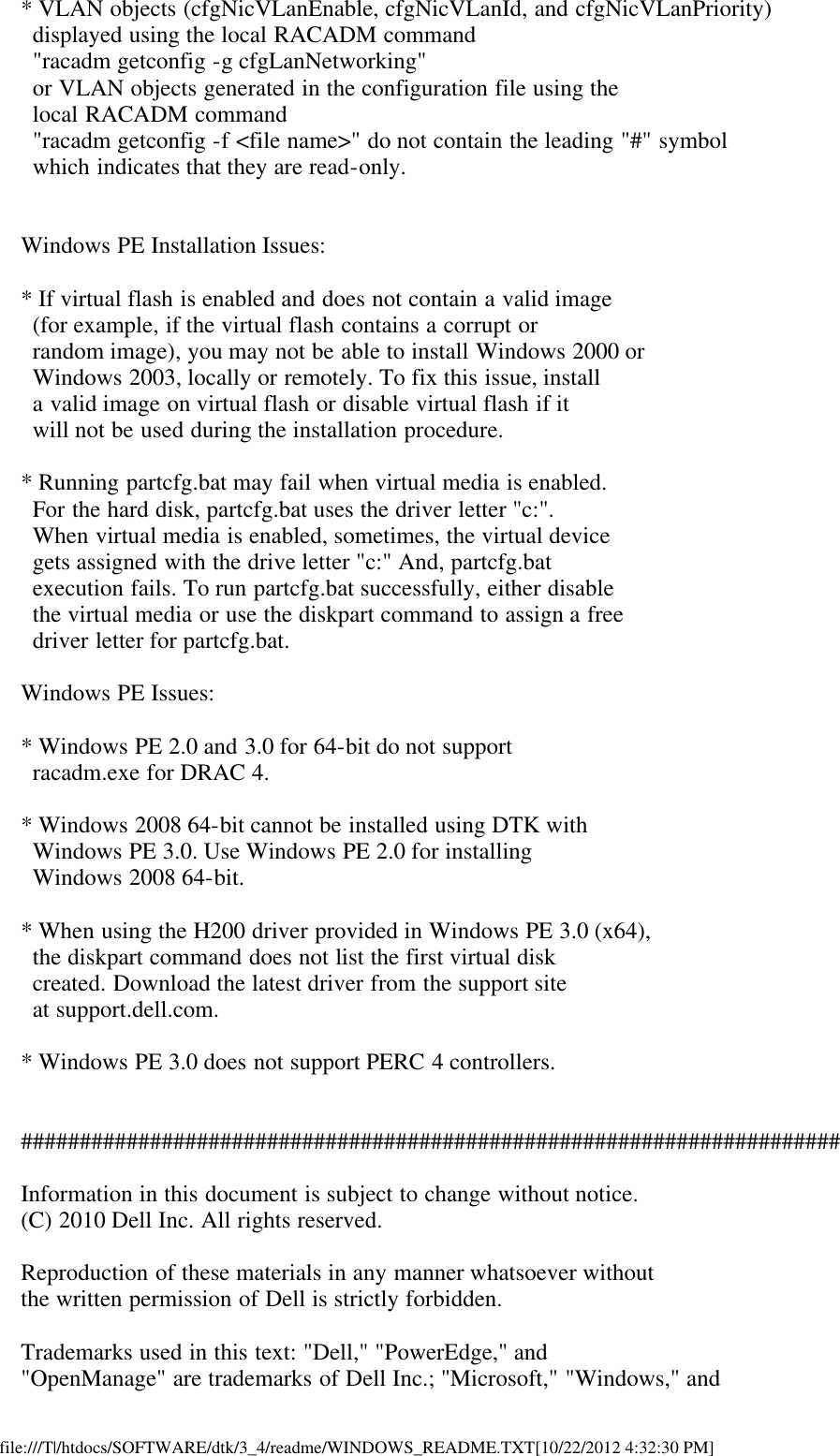 Page 7 of 8 - Dell Dell-Openmanage-Deployment-Toolkit-Version-3-4-Owners-Manual- Readme Windows PE Dell-openmanage-deployment-toolkit-version-3-4-owners-manual