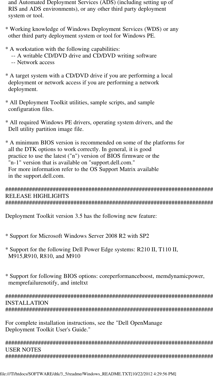 Page 3 of 8 - Dell Dell-Openmanage-Deployment-Toolkit-Version-3-5-Owners-Manual- Readme Windows PE Dell-openmanage-deployment-toolkit-version-3-5-owners-manual