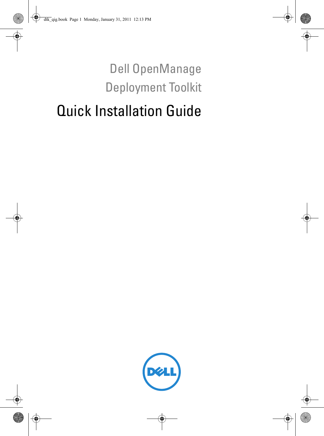 Page 1 of 8 - Dell Dell-Openmanage-Deployment-Toolkit-Version-3-5-Quick-Start-Guide- OpenManage Deployment Toolkit Version 3.5 Quick Installation Guide  Dell-openmanage-deployment-toolkit-version-3-5-quick-start-guide