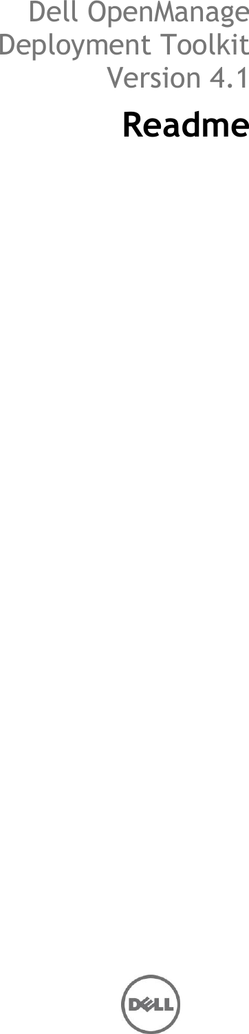 Page 1 of 7 - Dell Dell-Openmanage-Deployment-Toolkit-Version-4-1-Owners-Manual- OpenManage Deployment Toolkit Version 4.1 Readme Linux  Dell-openmanage-deployment-toolkit-version-4-1-owners-manual