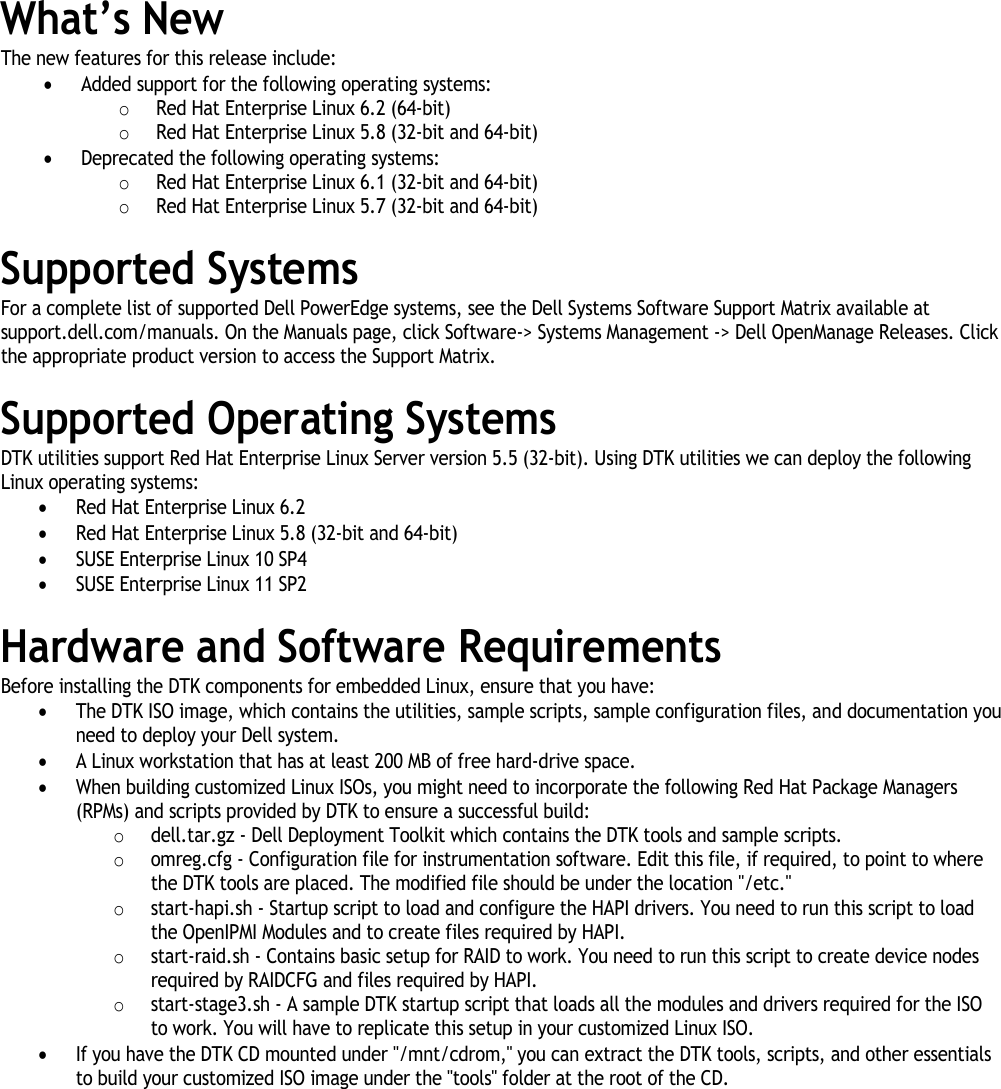 Page 2 of 7 - Dell Dell-Openmanage-Deployment-Toolkit-Version-4-1-Owners-Manual- OpenManage Deployment Toolkit Version 4.1 Readme Linux  Dell-openmanage-deployment-toolkit-version-4-1-owners-manual