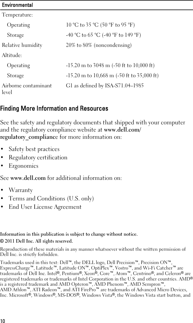 Page 10 of 11 - Dell Dell-Optiplex-390-Mid-2011-Tech-Sheet- OptiPlex 390 Setup And Features Information Tech Sheet  Dell-optiplex-390-mid-2011-tech-sheet