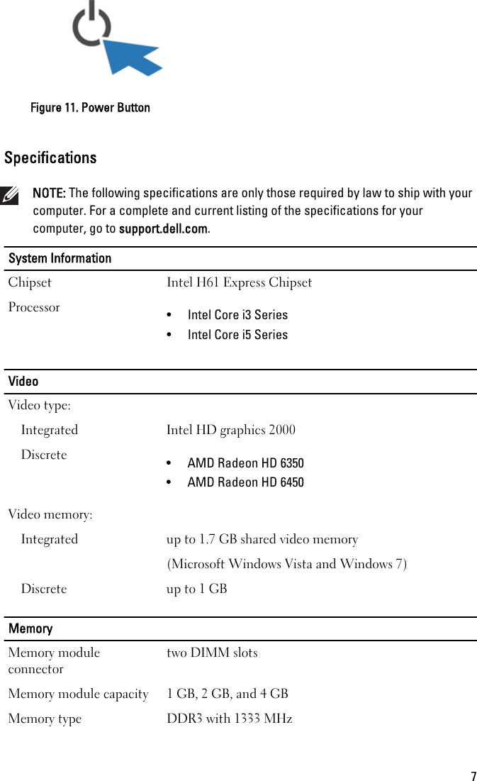 Page 7 of 11 - Dell Dell-Optiplex-390-Mid-2011-Tech-Sheet- OptiPlex 390 Setup And Features Information Tech Sheet  Dell-optiplex-390-mid-2011-tech-sheet