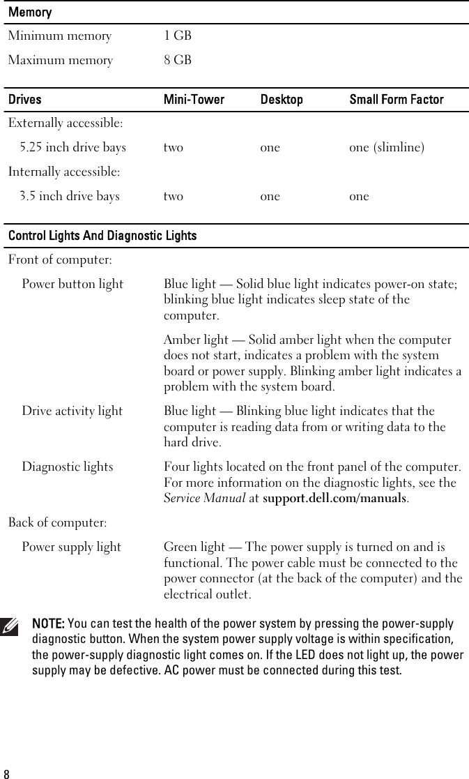 Page 8 of 11 - Dell Dell-Optiplex-390-Mid-2011-Tech-Sheet- OptiPlex 390 Setup And Features Information Tech Sheet  Dell-optiplex-390-mid-2011-tech-sheet