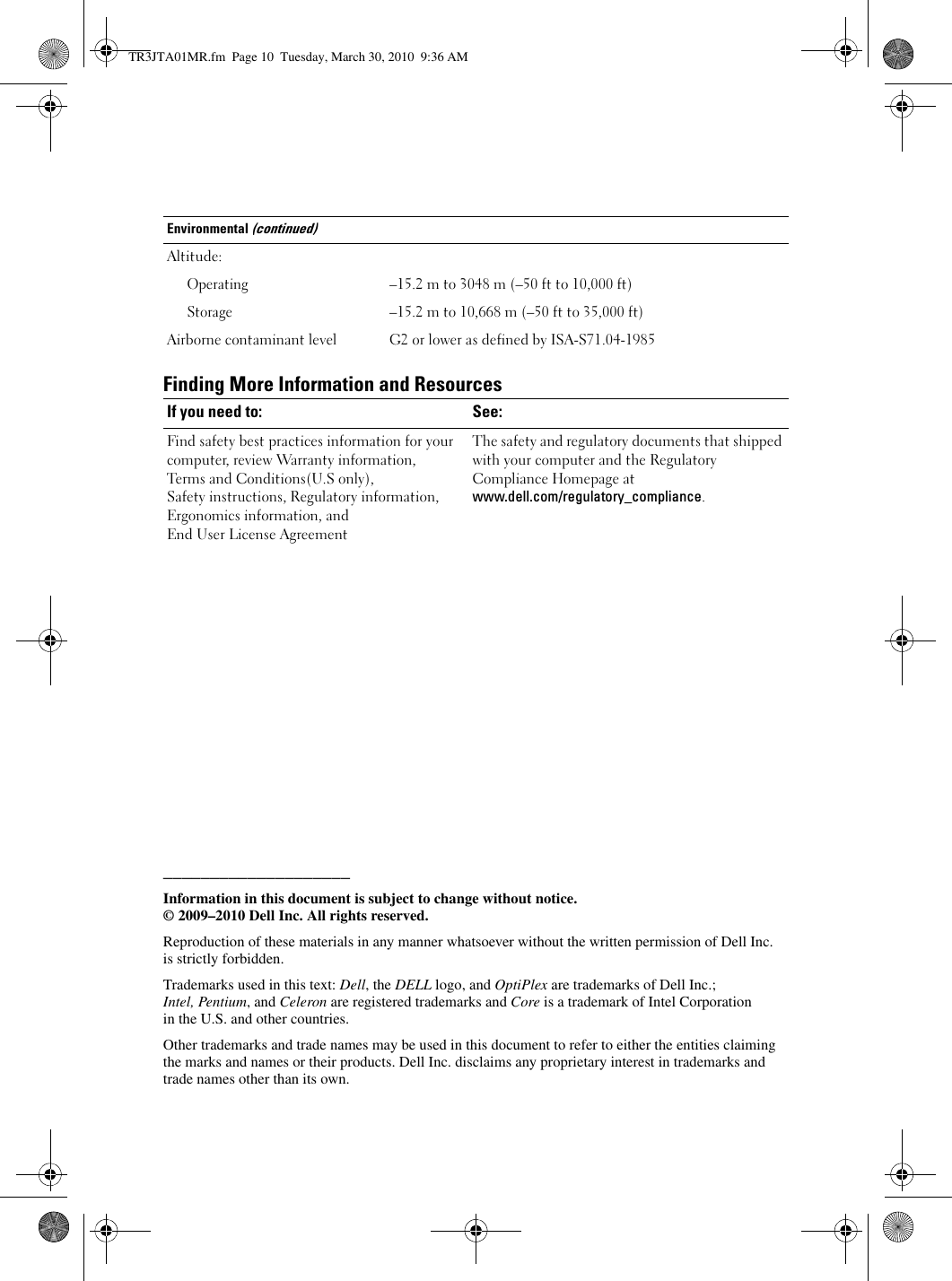 Page 10 of 10 - Dell Dell-Optiplex-780-Late-2009-Setup-And-Features-Information- OptiPlex 780 Setup And Features Information  Dell-optiplex-780-late-2009-setup-and-features-information