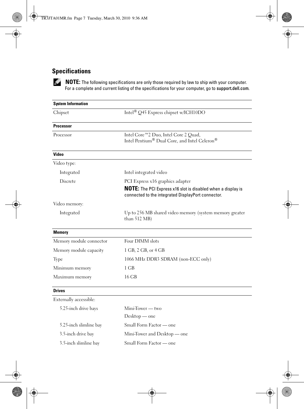 Page 7 of 10 - Dell Dell-Optiplex-780-Late-2009-Setup-And-Features-Information- OptiPlex 780 Setup And Features Information  Dell-optiplex-780-late-2009-setup-and-features-information