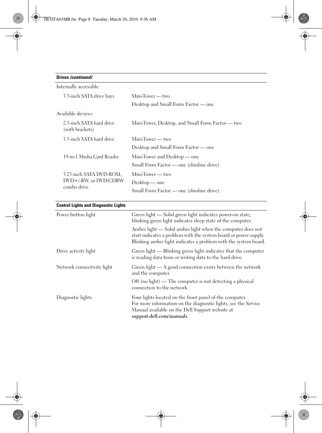 Page 8 of 10 - Dell Dell-Optiplex-780-Late-2009-Setup-And-Features-Information- OptiPlex 780 Setup And Features Information  Dell-optiplex-780-late-2009-setup-and-features-information