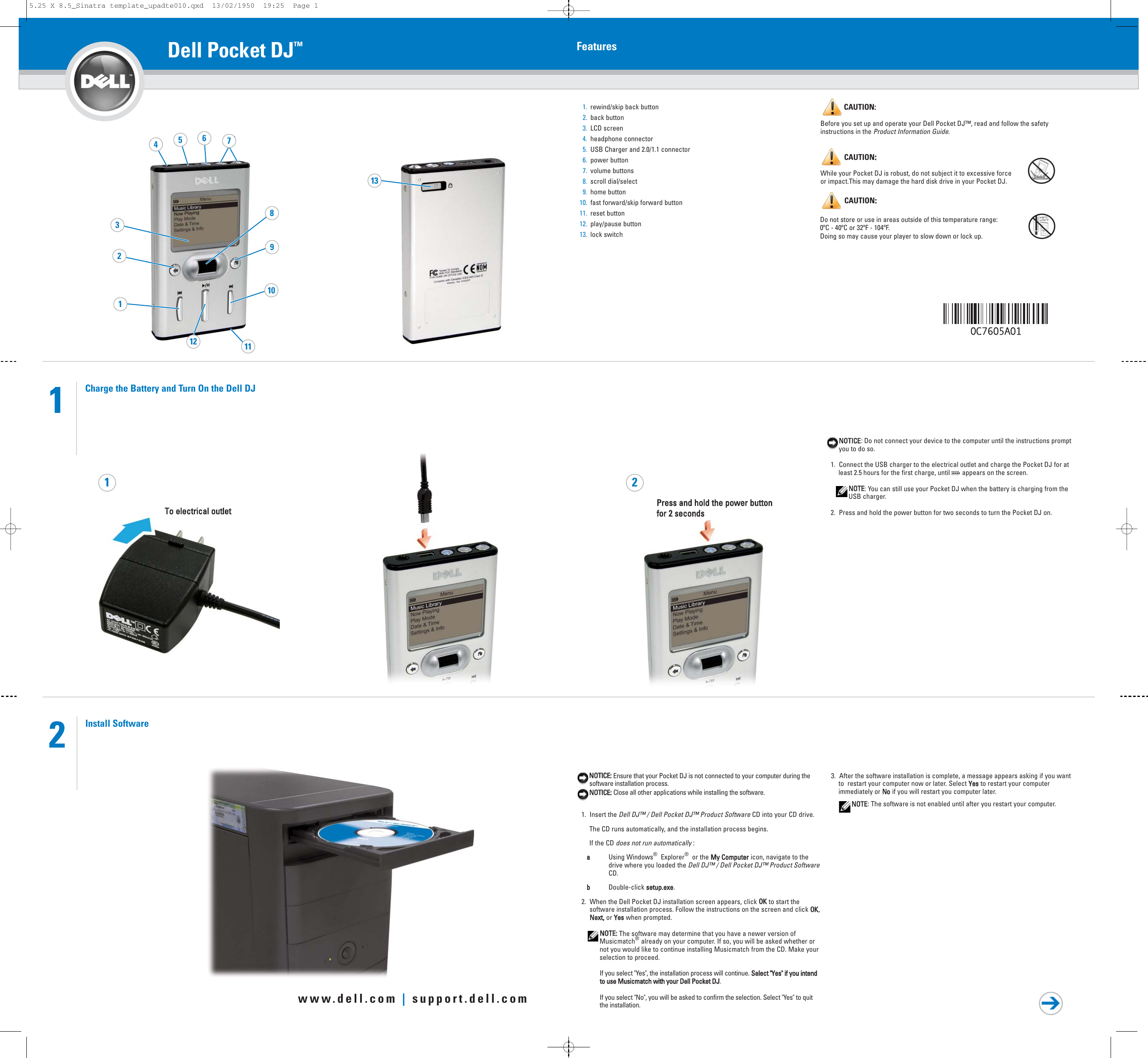 Dell Pocket Dj Setup Guide DJ™ Quick