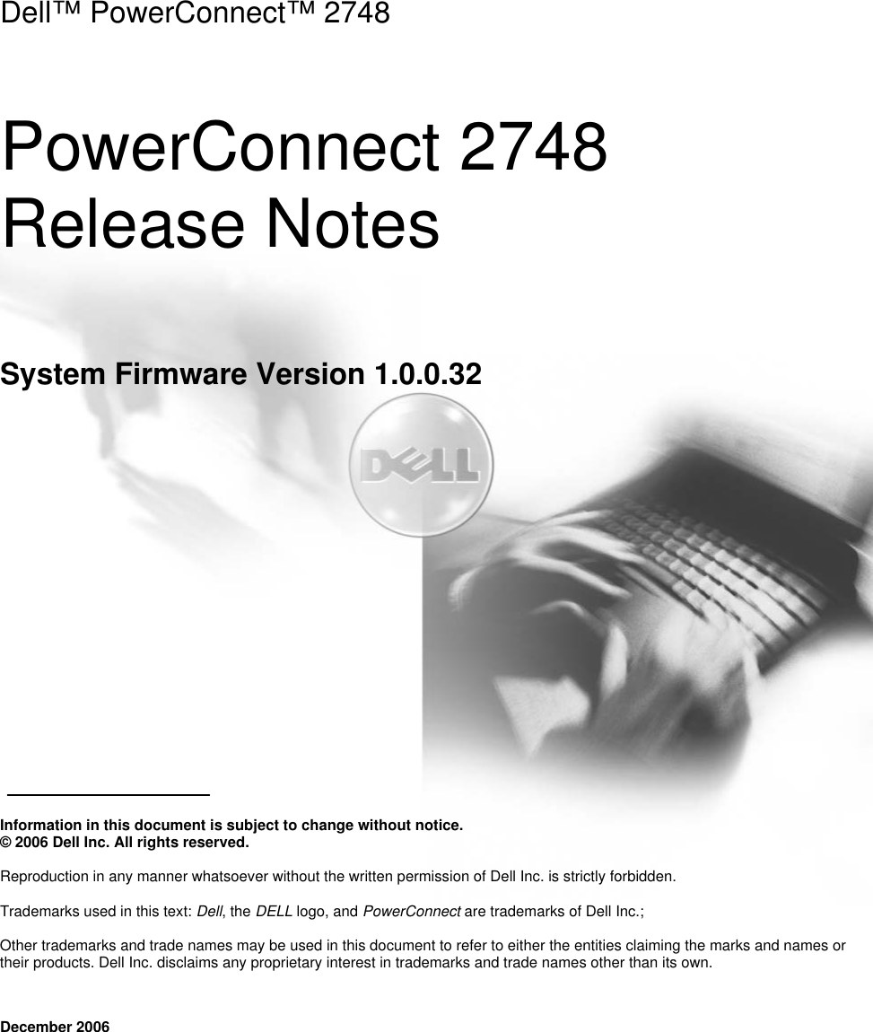 Page 1 of 4 - Dell Dell-Powerconnect-2708-Owners-Manual- PowerConnect 2708 Release Notes  Dell-powerconnect-2708-owners-manual