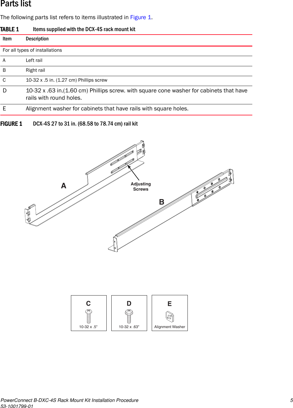 Page 5 of 10 - Dell Dell-Powerconnect-B-Dcx-4S-Rack-Mount-Kit-Installation-Manual- PowerConnect B-DCX-4s Rack Mount Kit Installation  Dell-powerconnect-b-dcx-4s-rack-mount-kit-installation-manual