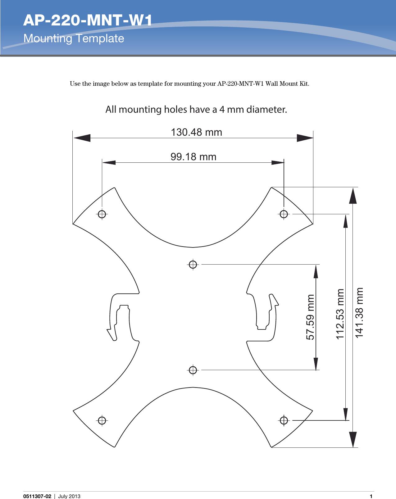 Page 1 of 1 - Dell Dell-Powerconnect-W-Ap224-225-Ap-220-Mnt-W1-Reference-Guide- AP-220-MNT-W1 Mounting  Dell-powerconnect-w-ap224-225-ap-220-mnt-w1-reference-guide