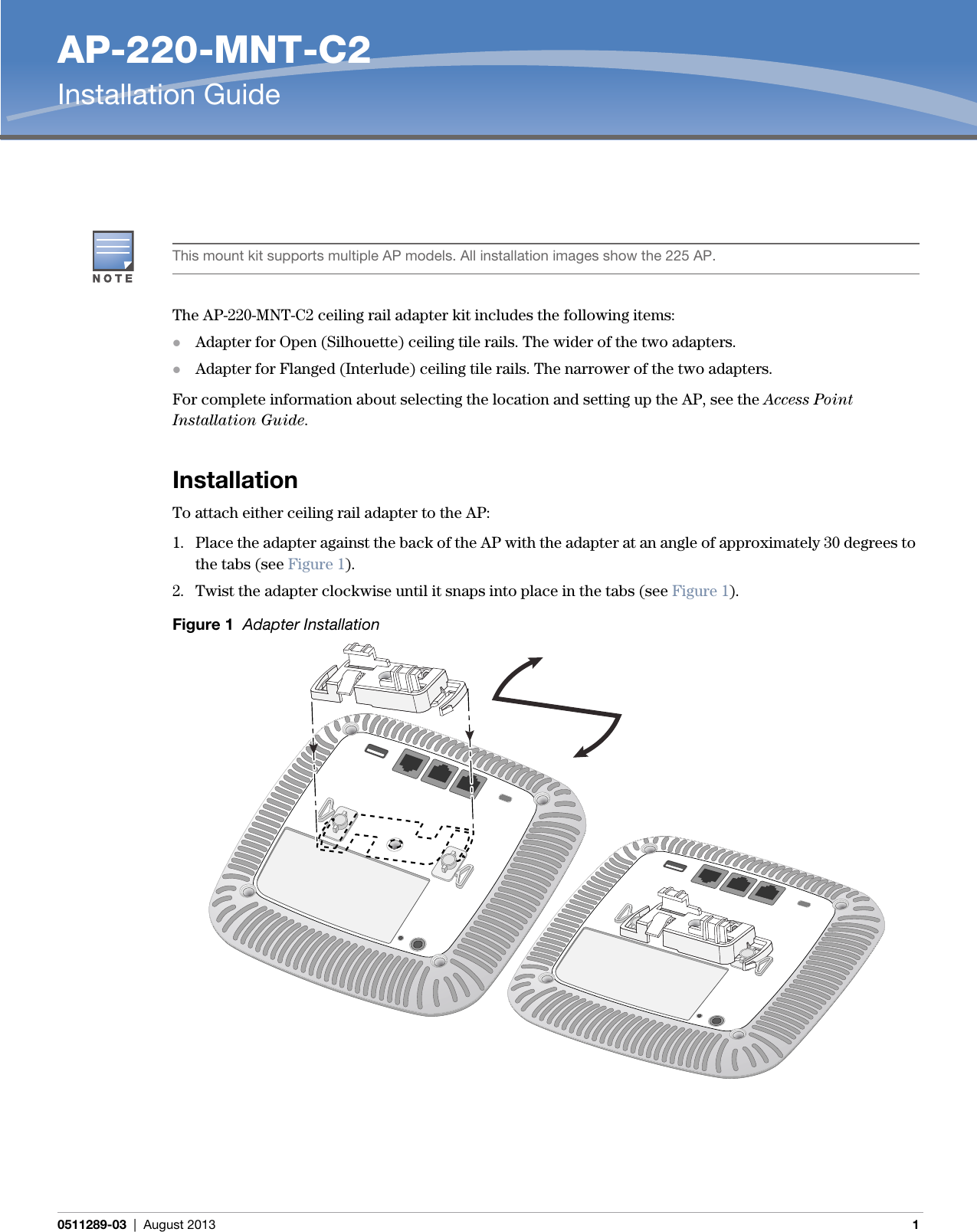 Dell Powerconnect W Iap114 115 Installation Manual C2 Ceiling Rail