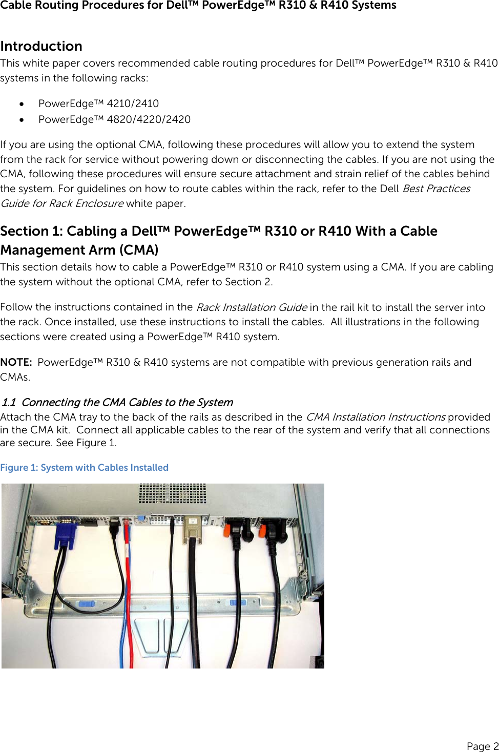 Page 4 of 12 - Dell Dell-Poweredge-Rack-Enclosure-2420-Cabling-R410-White-Paper- Cabling PowerEdge R410  Dell-poweredge-rack-enclosure-2420-cabling-r410-white-paper