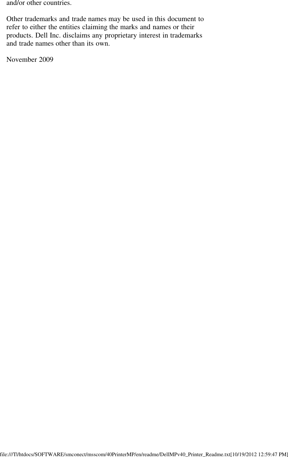Page 5 of 5 - Dell Dell-Printer-Management-Pack-Version-4-0-For-Microsoft-System-Center-Operations-Manager-Owners-Manual- Printer Management Pack Version 4.0 For Microsoft System Center Operations Manager Readme -  Dell-printer-management-pack-version-4-0-for-microsoft-system-center-operations-manager-owners-manual