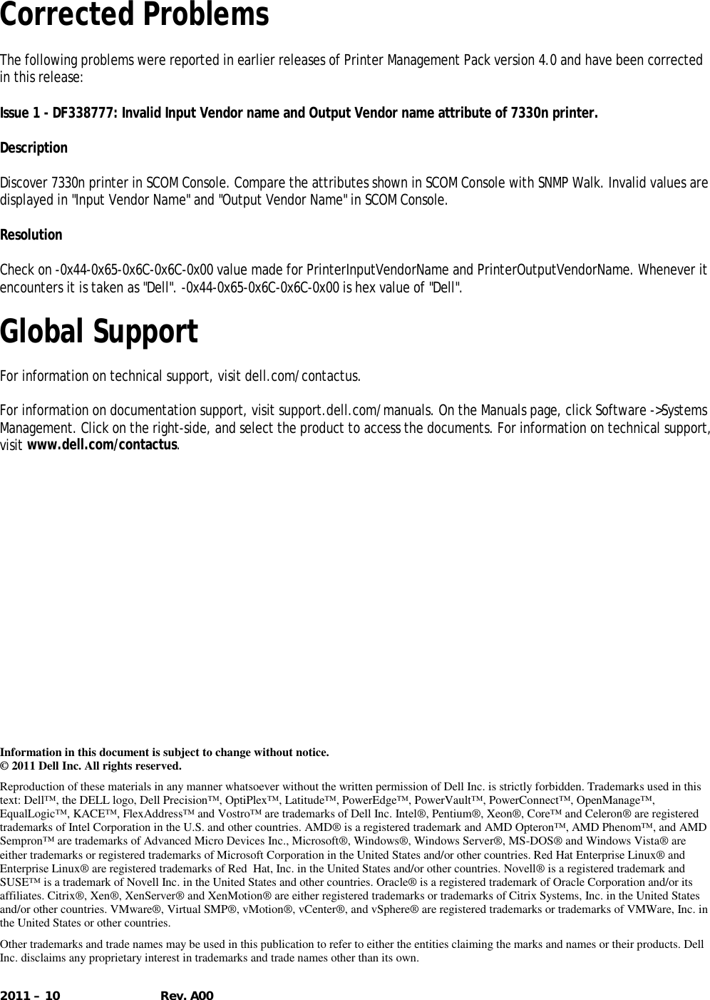 Page 5 of 5 - Dell Dell-Printer-Management-Pack-Version-4-1-For-Microsoft-System-Center-Operations-Manager-Owners-Manual- Printer Management Pack Version 4.1 For Microsoft System Center Operations Manager Readme - Client  Dell-printer-management-pack-version-4-1-for-microsoft-system-center-operations-manager-owners-manual