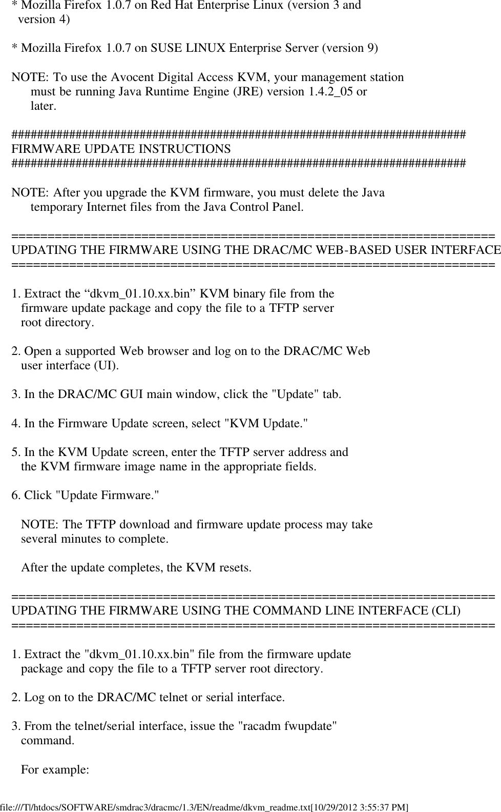 Page 3 of 7 - Dell Dell-Remote-Access-Controller-Mc-Version-1-3-Owners-Manual- Remote Access Controller/MC Version 1.3 Avocent™ Digital KVM Readme Dell-remote-access-controller-mc-version-1-3-owners-manual